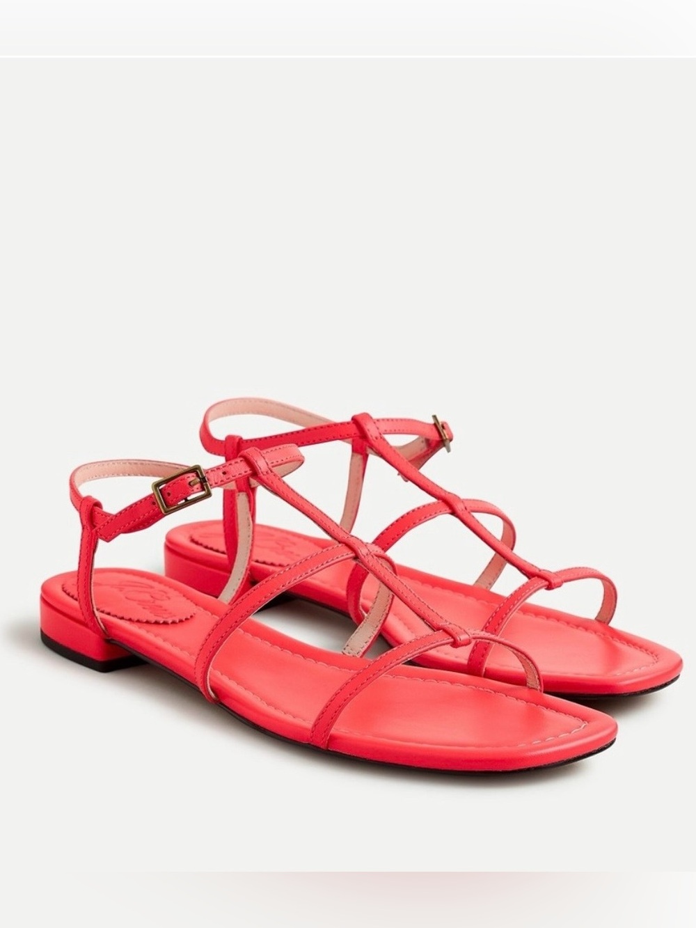 J. Crew Coral Strappy Flat Sandals